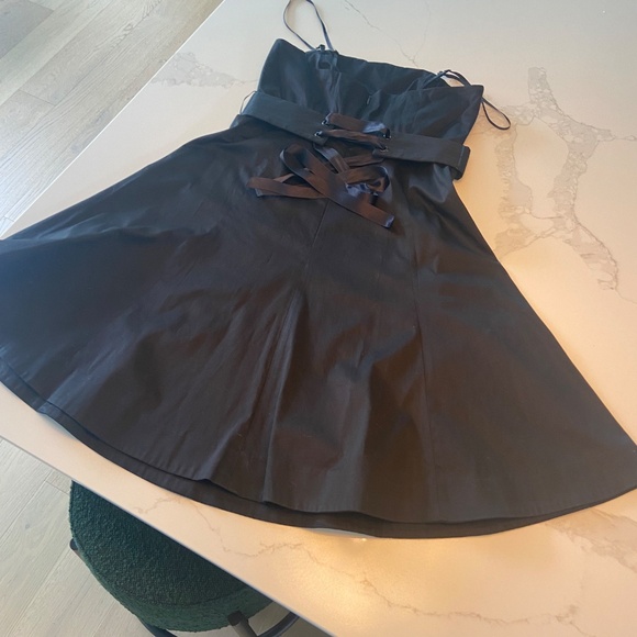 GAP Cotton Fit & Flare Dress with Removable Waist Band with Ribbon - Picture 3 of 5